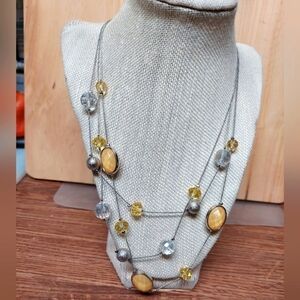 3-Strand Beaded Necklace